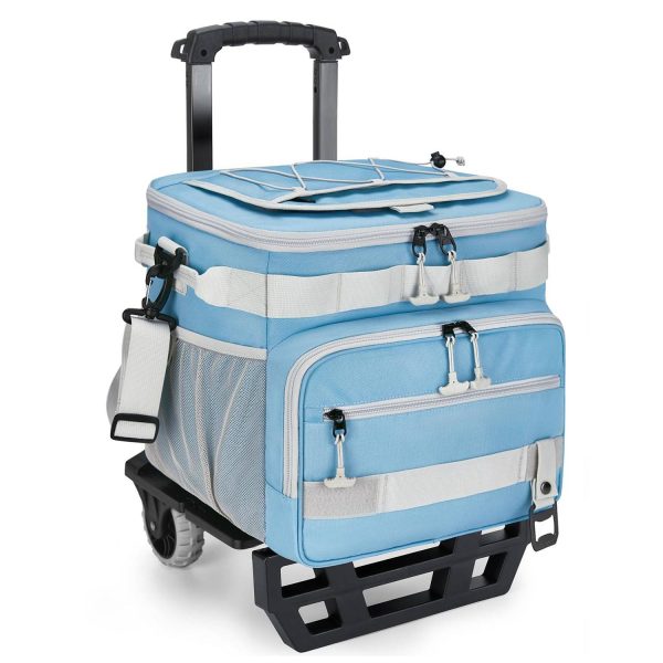 48-Can Collapsible Cooler Trolley Bag with Wheels