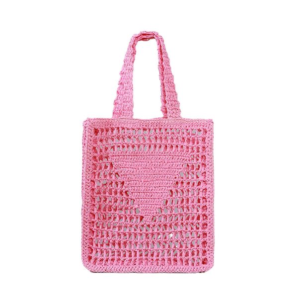 Spacious Crochet Beach Tote Bag – Straw & Mesh