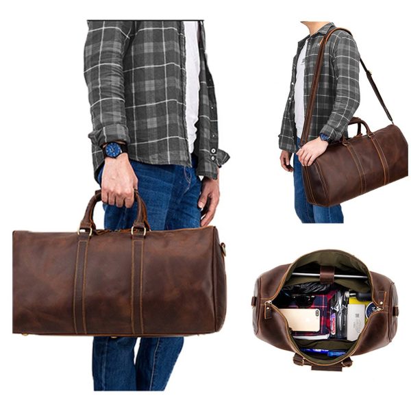 Cowhide Leather Travel Luggage Bag