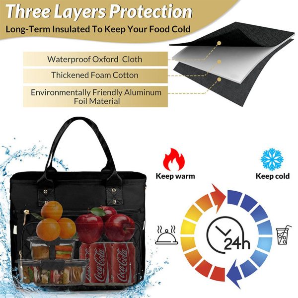 15L Insulated Lunch Tote Bag — Large Capacity & Nylon