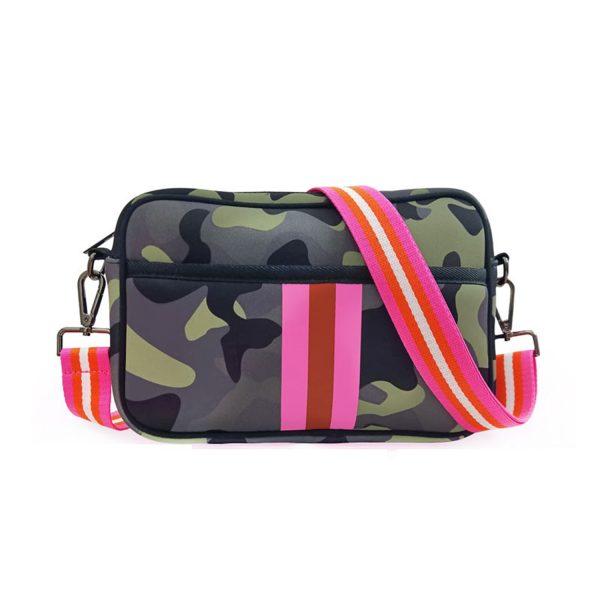 Waterproof Striped Neoprene Crossbody Bag for Travel