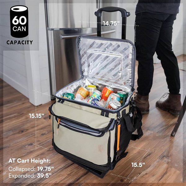 60-Can Insulated Trolley Cooler Bag with Wheels