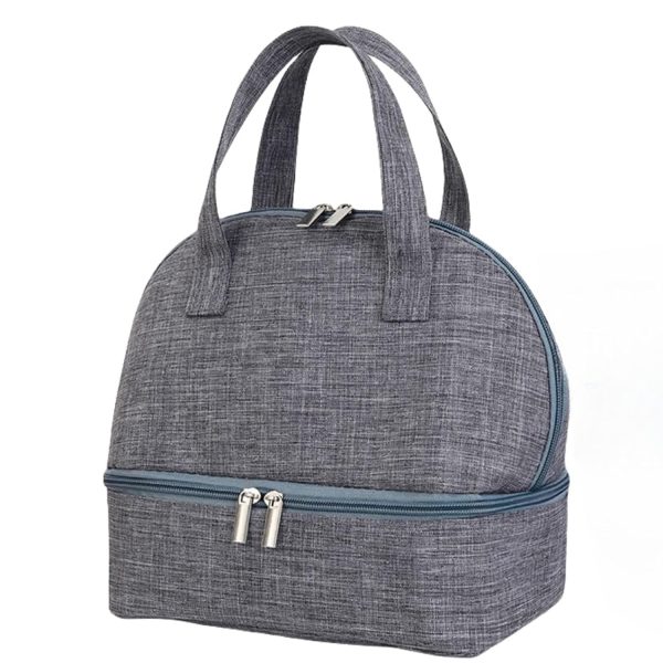 Double Layer Oxford Cooler Lunch Tote Bag for Picnic Travel