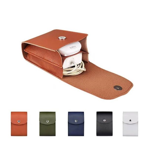 PU Leather Charge Pouch Travel Organizer Mouse Bag