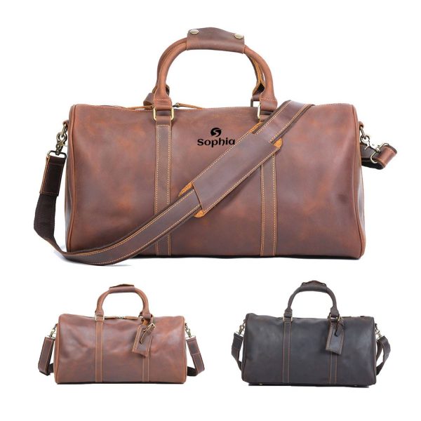 Cowhide Leather Travel Luggage Bag