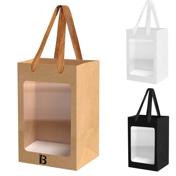 Eco Friendly Paper Bags w/ Clear Window for Flowers Gifts