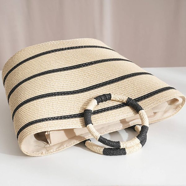 15L Large Straw Woven Tote Bag Beach & Commuter Handbag