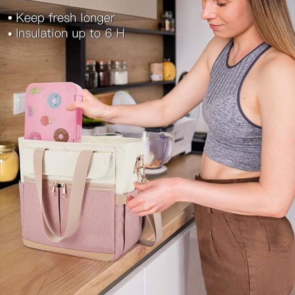 16.2L Women's Oxford Lunch Cooler Tote Bag w/Shoulder Strap