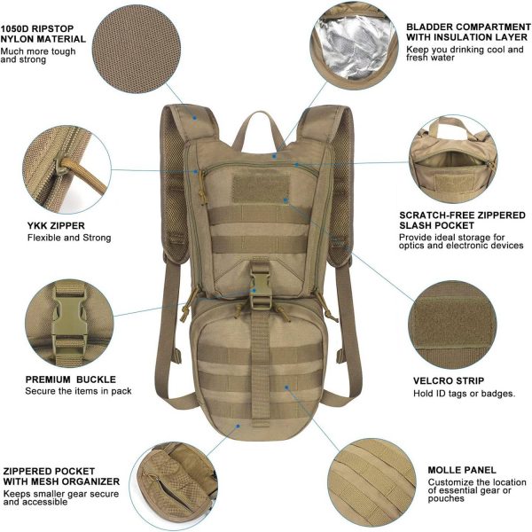 Outdoor Tactical Hydration Backpack w/ 3L Water Bladder