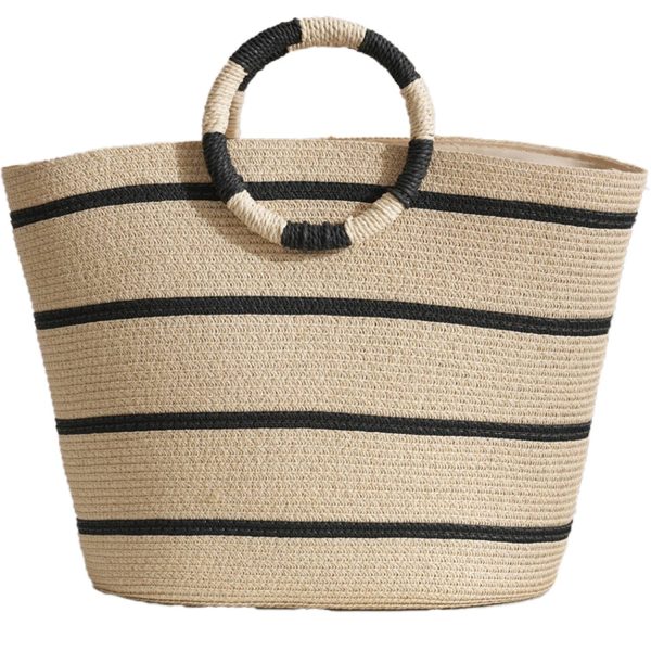 15L Large Straw Woven Tote Bag Beach & Commuter Handbag