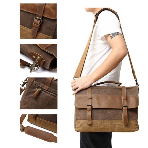 Canvas Leather Message Bag