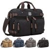 Large Capacity Canvas Business Tote Bag w/ Zipper Pocket