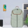 Double Zipper Nylon Backpack w/ USB Port