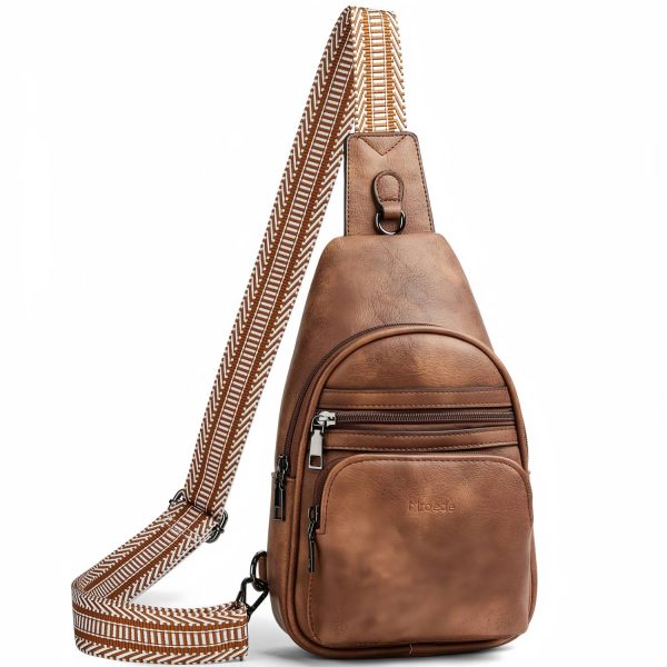 Vintage PU Sling Bag w/ Adjustable Strap