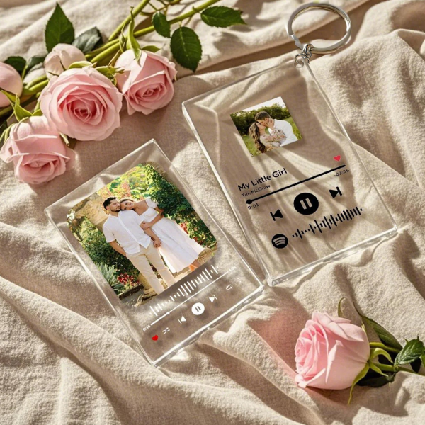 Acrylic photo signboard transparent keychain