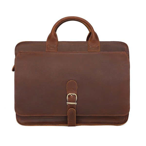 Leather Briefcase for Men Computer Bag Laptop Waterproof