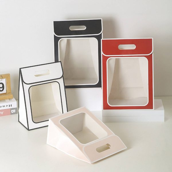 Kraft Paper Cute Gift Bags W/ Clear Window
