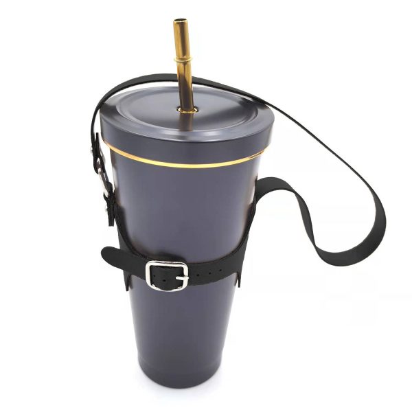 Drink Cup Holder with Adjustable Shoulder Strap