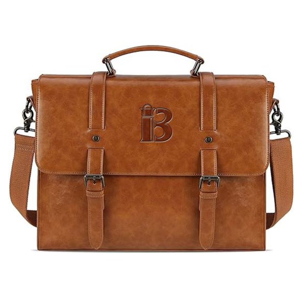 PU Leather Laptop Briefcase Messenger Crossbody Bag