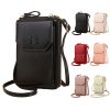 Women RFID PU Leather Crossbody Wallet w/Card Slots