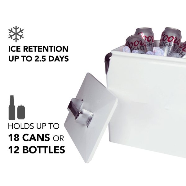 Light Retro Ice Chest Cooler with Bottle Opener 13L