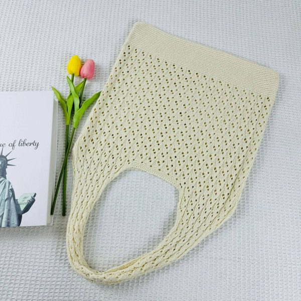 Polyester Mesh Crochet Beach Tote Bag for Summer Travel