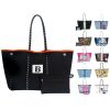 Women's Neoprene Tote Bag w/ Pocket for Beach Travel
