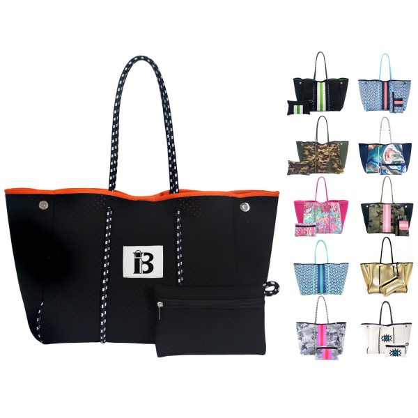 Women's Neoprene Tote Bag w/ Pocket for Beach Travel