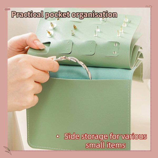 PU leather Jewelry Storage Roll Bag Necklace Holder