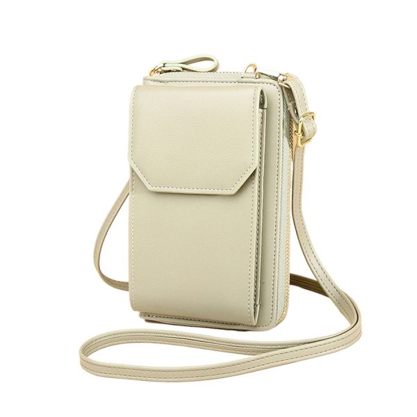 Women RFID PU Leather Crossbody Wallet w/Card Slots