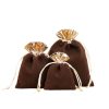 Velvet Two Tone Drawstring Jewelry Pouch