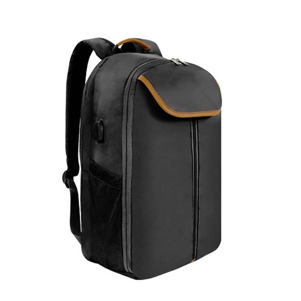 Double Zipper Nylon Backpack w/ USB Port