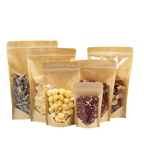 Single Side Clear Kraft Paper Zip Lock Bag