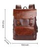 PU Weekend Travel Vintage Laptop Bookbag Backpack for Men