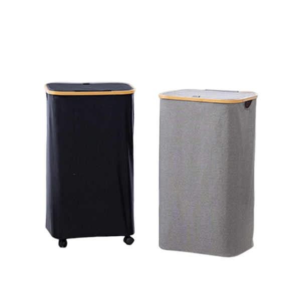 100L Oxford Laundry Basket with Wheels Lid