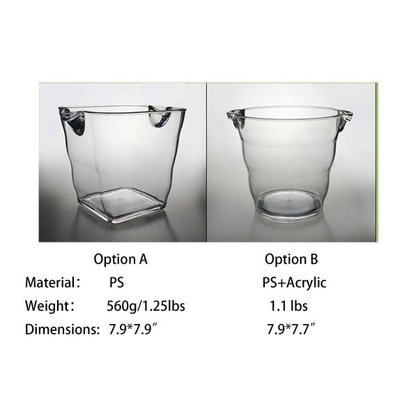 Double-Handle Wine/Champagne Cooler PS Plastic Ice Bucket