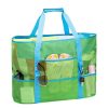 Large Mesh Nylon Beach Tote Bag w/ Pockets for Travel