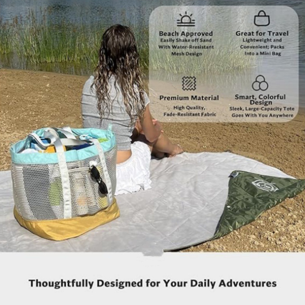 Large Capacity Foldable Nylon Mesh Tote Bag