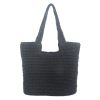 Handwoven Paper Rope Beach Tote Bag w/ Polyester Lining