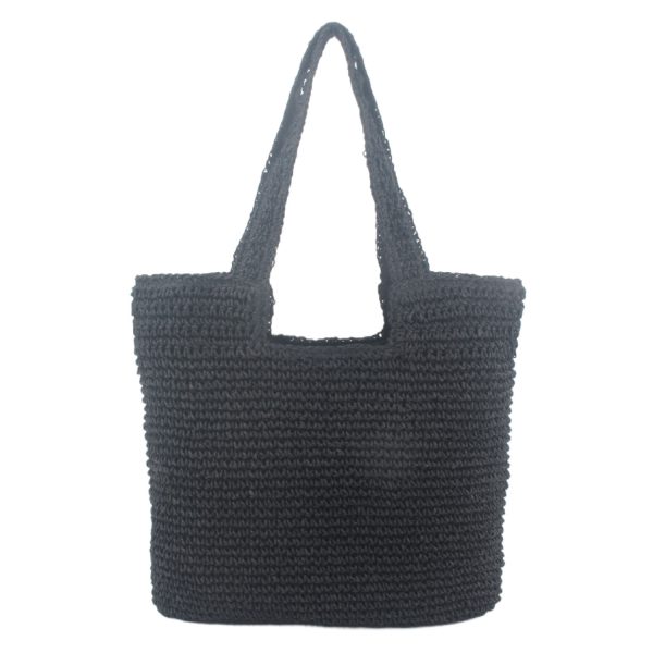 Handwoven Paper Rope Beach Tote Bag w/ Polyester Lining