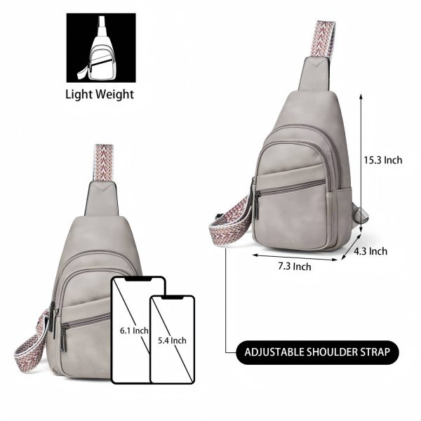 Vintage PU Sling Bag w/ Adjustable Strap