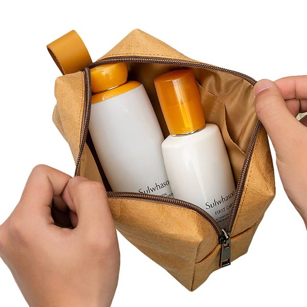Eco Friendly Washable Paper Travel Toiletry Bag