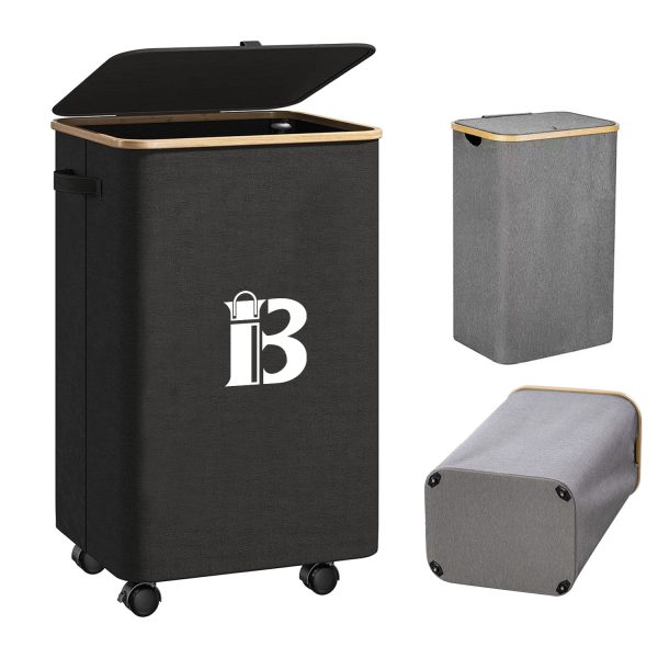 100L Oxford Laundry Basket with Wheels Lid