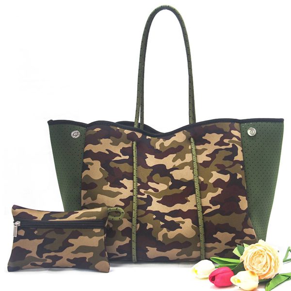 Women's Neoprene Tote Bag w/ Pocket for Beach Travel