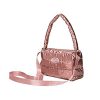 Zipper Top Cotton Quilted Puffer Crossbody Tote Bag