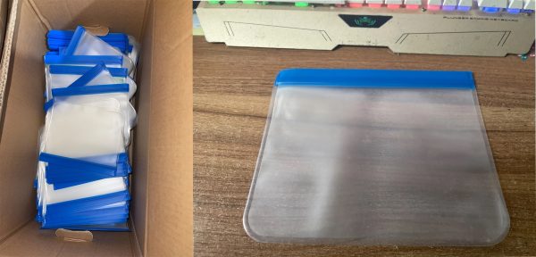 PEVA Reuseable Matte Slip zip Food Storage Bag