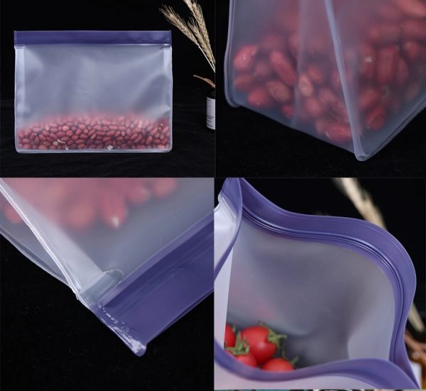 PEVA Reuseable Matte Slip zip Food Storage Bag