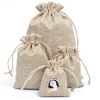 Medium Natural Burlap Pouches Jute Drawstring Bags 5" X 7"