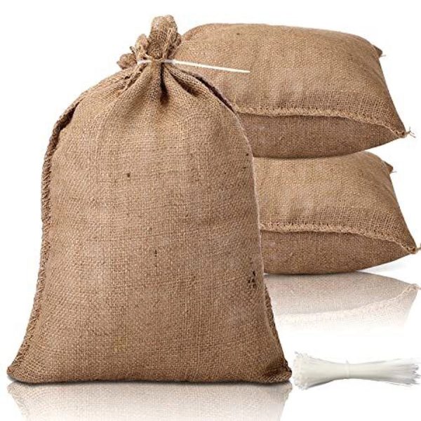 Burlap Bags With Tie - 14 X 26"