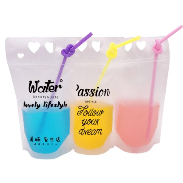 Clear Hand-held Reclosable  Drinking Pouch